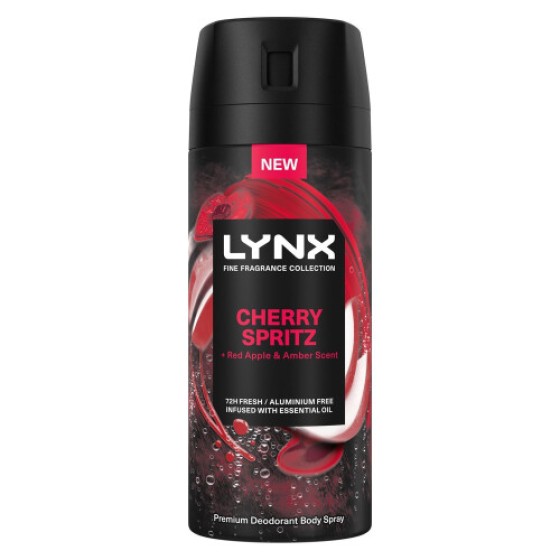Lynx チェリーフレグランスセット：制汗スプレー、制汗スティック、シャワージェル – 72時間の臭い防止